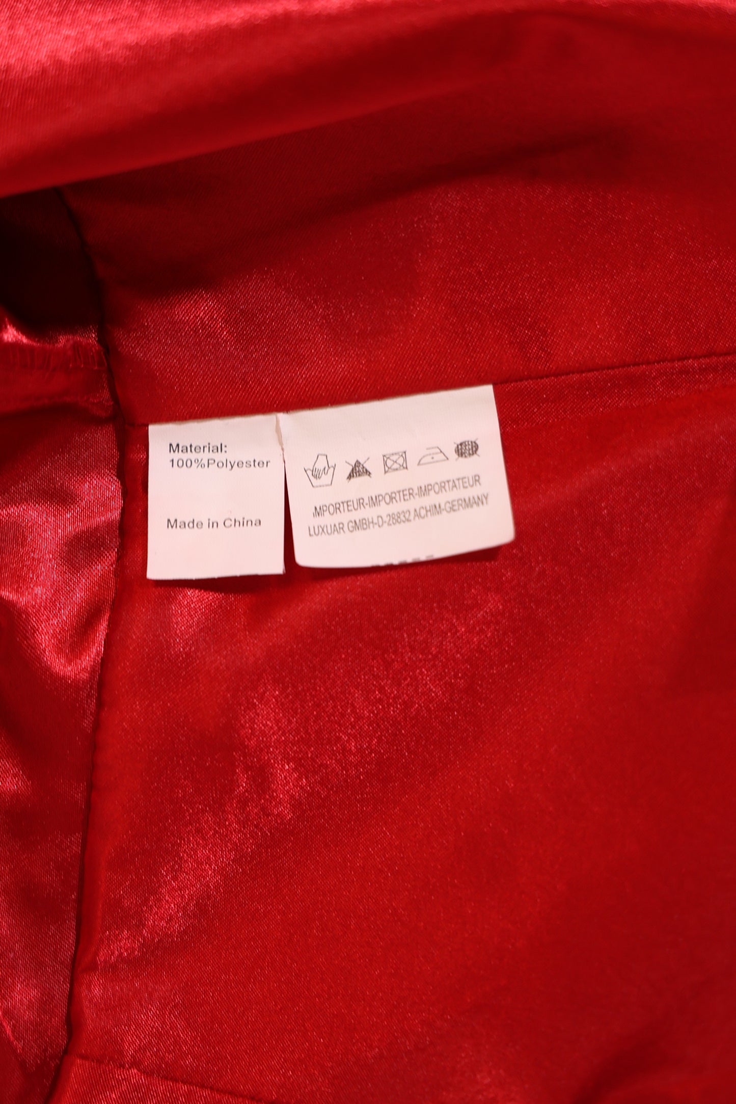 Second Hand Chiffonkleid mit fein besticktem Oberteil und V-Ausschnitt, rot