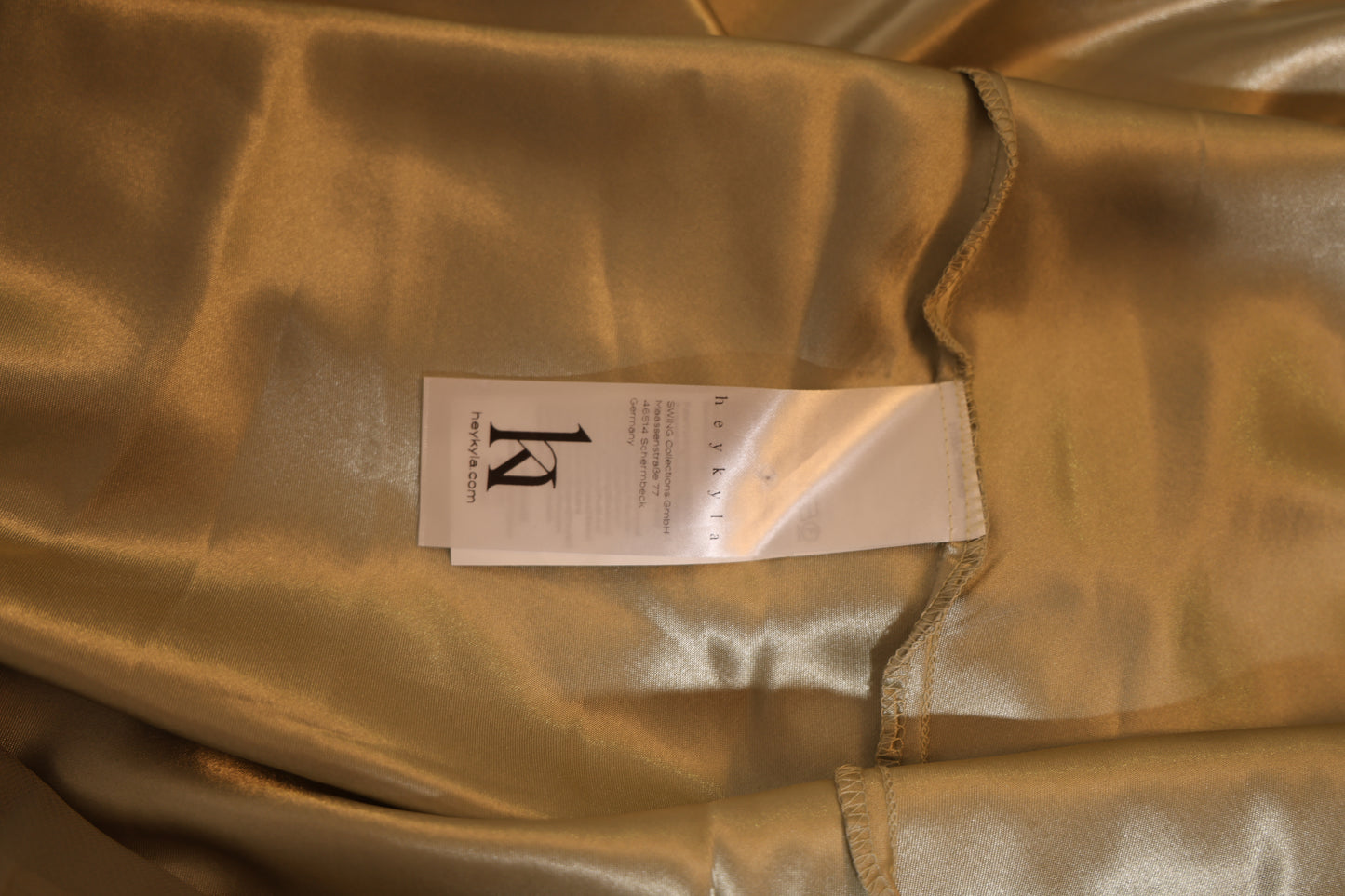 Second Hand elegantes Chiffonkleid mit Glitzeroberteil, oliv
