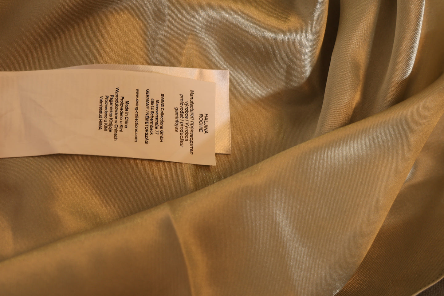Second Hand elegantes Chiffonkleid mit Glitzeroberteil, oliv