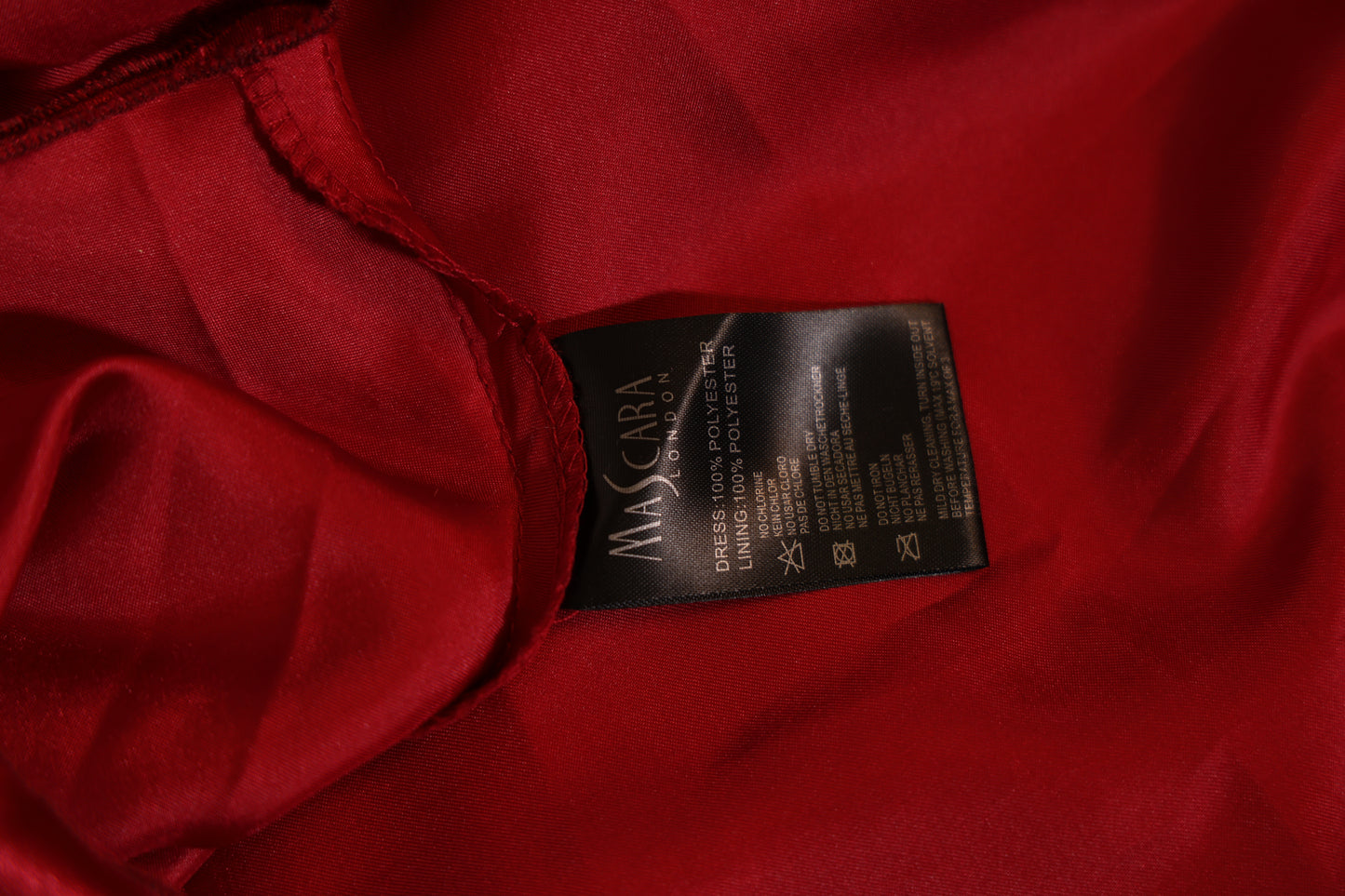 Second Hand elegantes Chiffonkleid mit Spitze und Herzausschnitt, dunkelrot