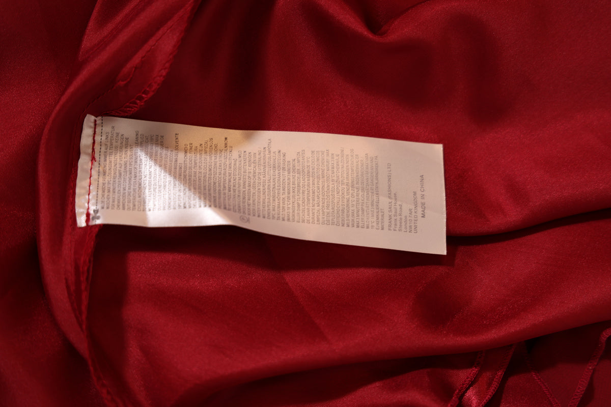 Second Hand Chiffonabendkleid mit funkelnden Glitzersteinen, dunkelrot