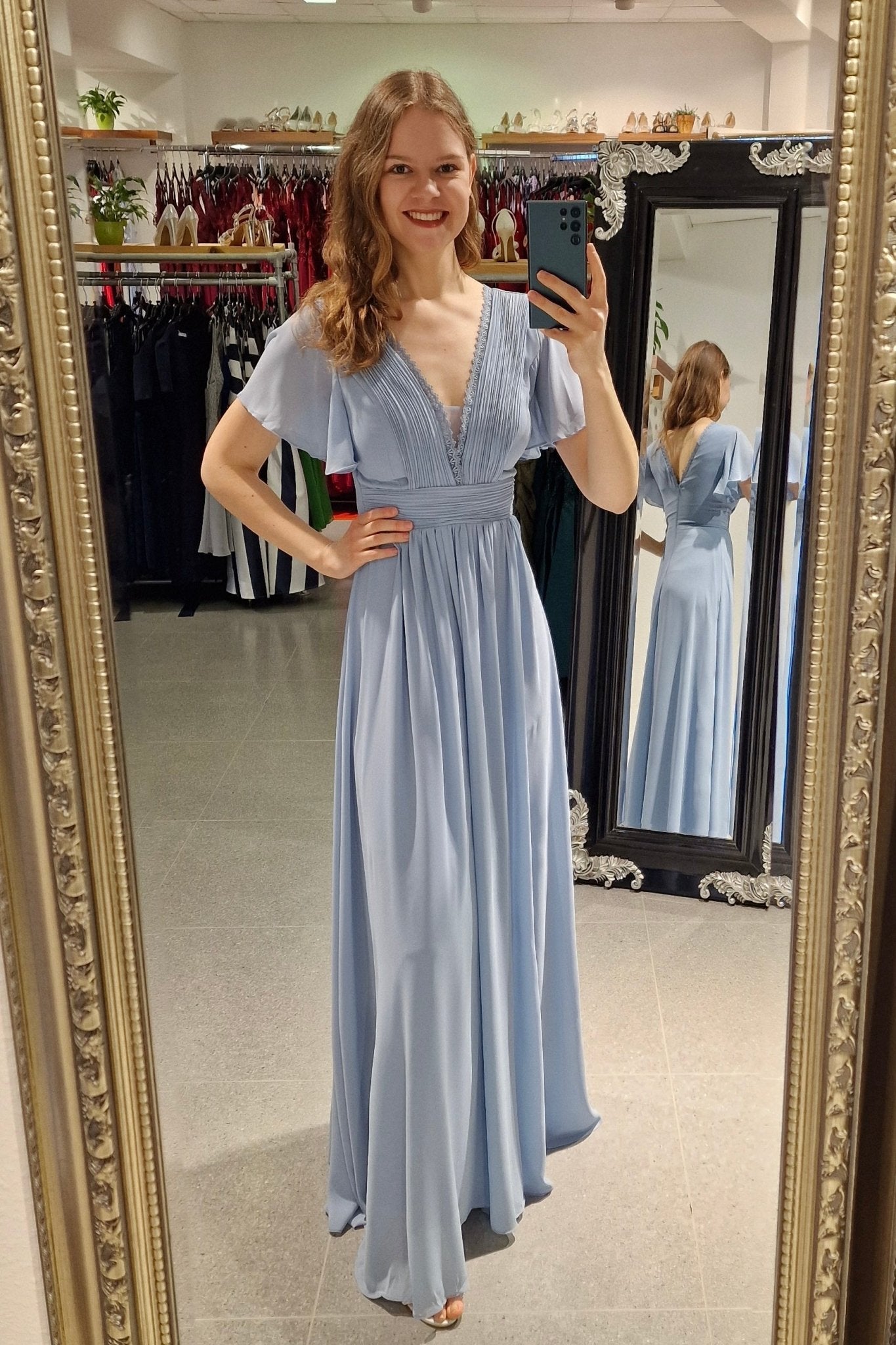 Abendkleid Jule, hellblau - Dein Kleiderladen