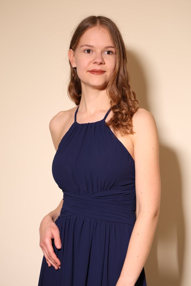 Abendkleid mit Schlitz & amerikanischem Ausschnitt, dunkelblau - Dein Kleiderladen