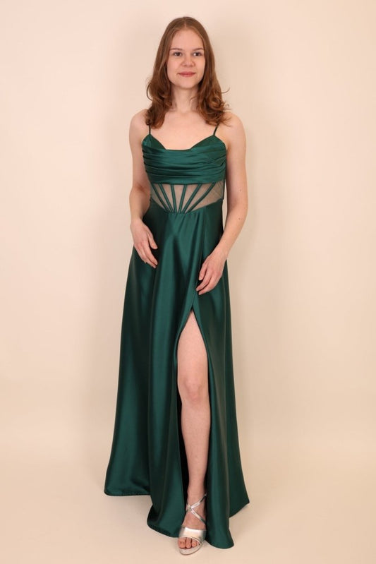 Ballkleid - Ballkleid mit Schnürung, dunkelgrün - Dein Kleiderladen