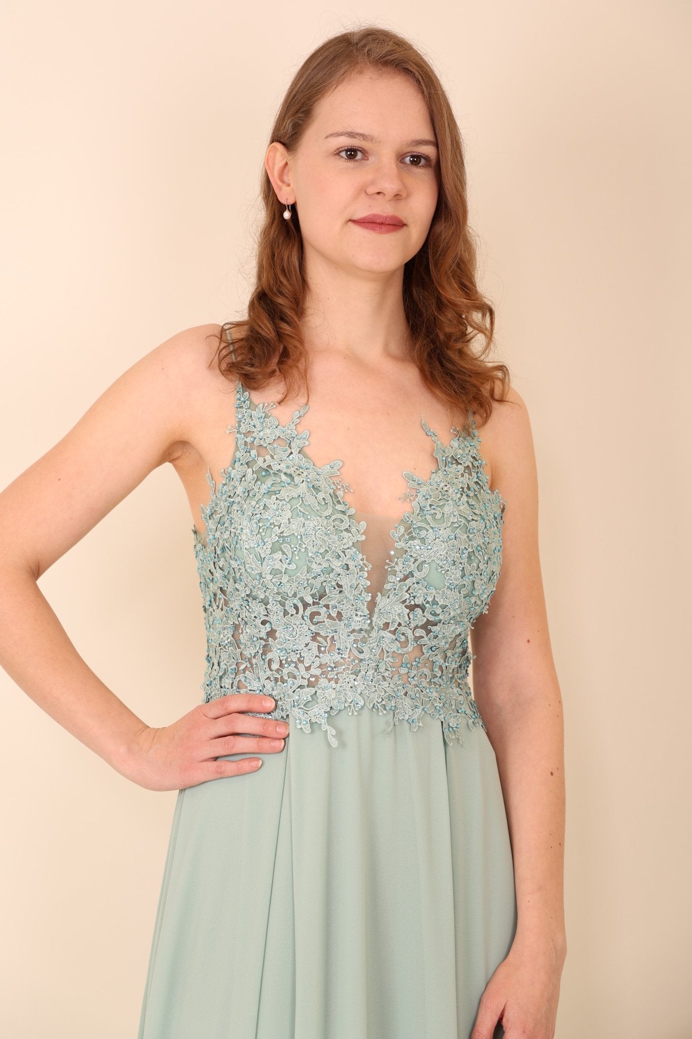 elegantes Abendkleid, mint - Dein Kleiderladen