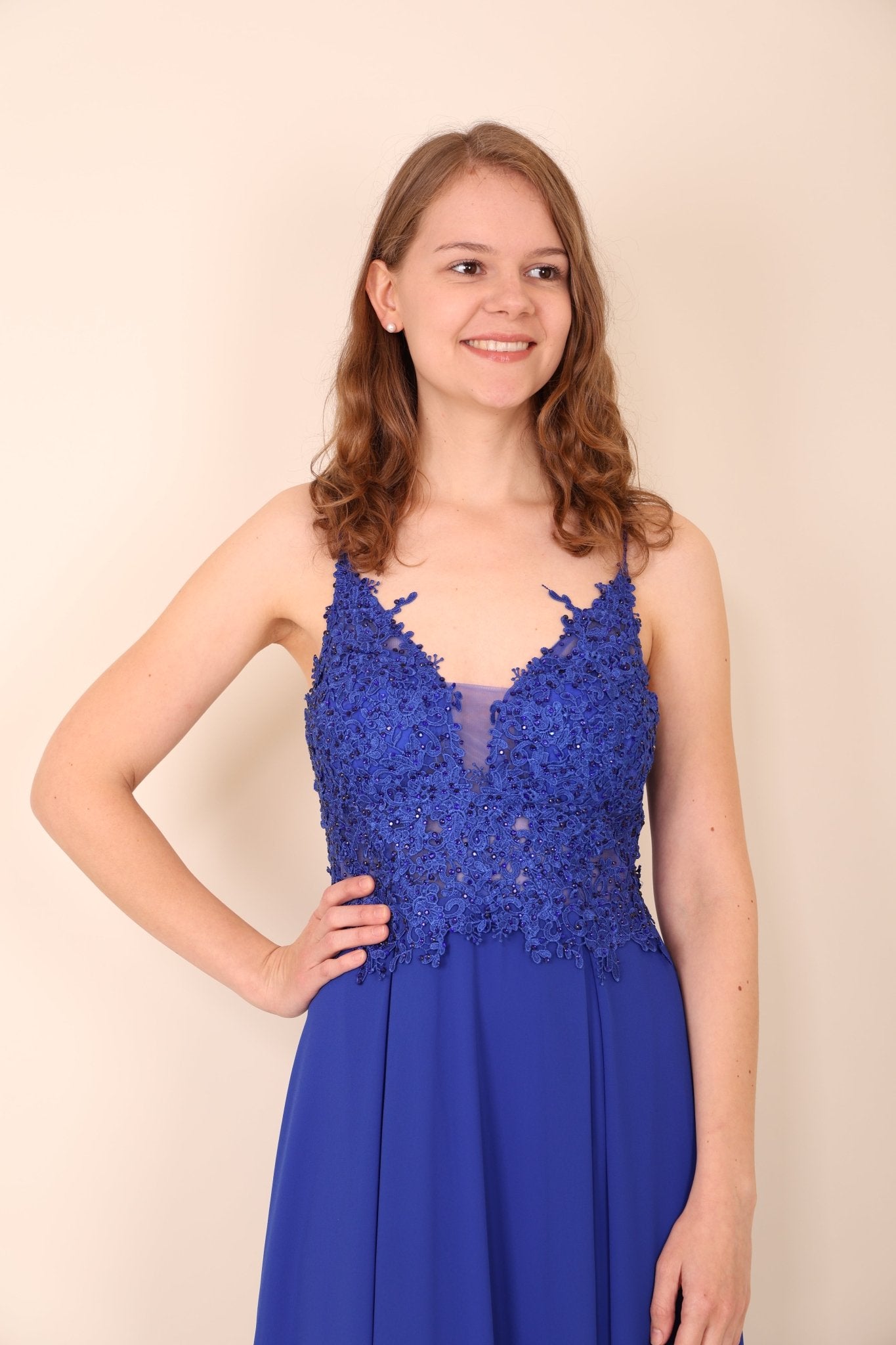 elegantes Abendkleid, royalblau - Dein Kleiderladen