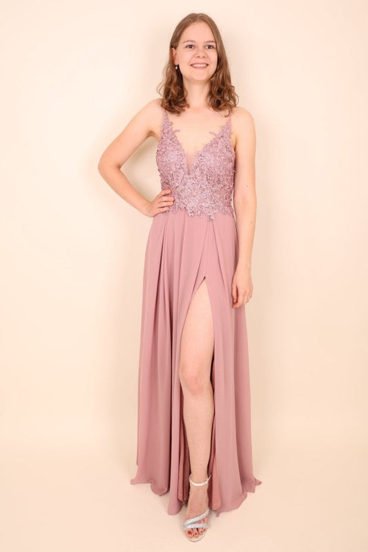 elegantes Abendkleid, rosa - Dein Kleiderladen