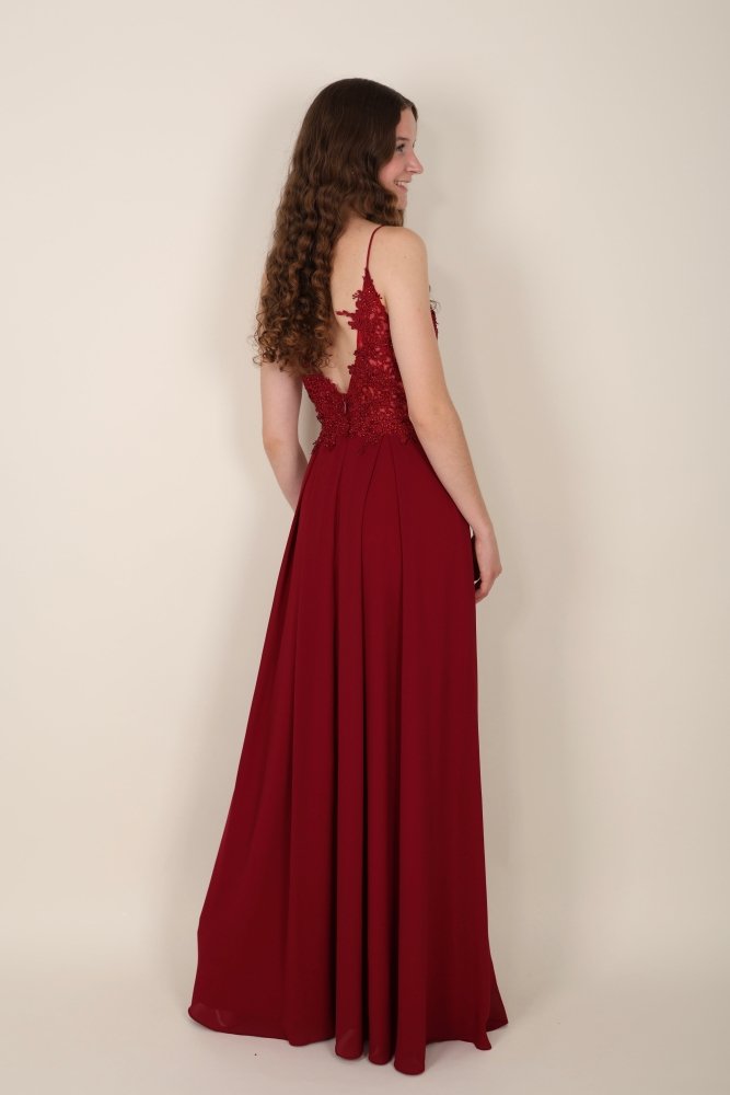 elegantes Ballkleid, bordeaux - Dein Kleiderladen