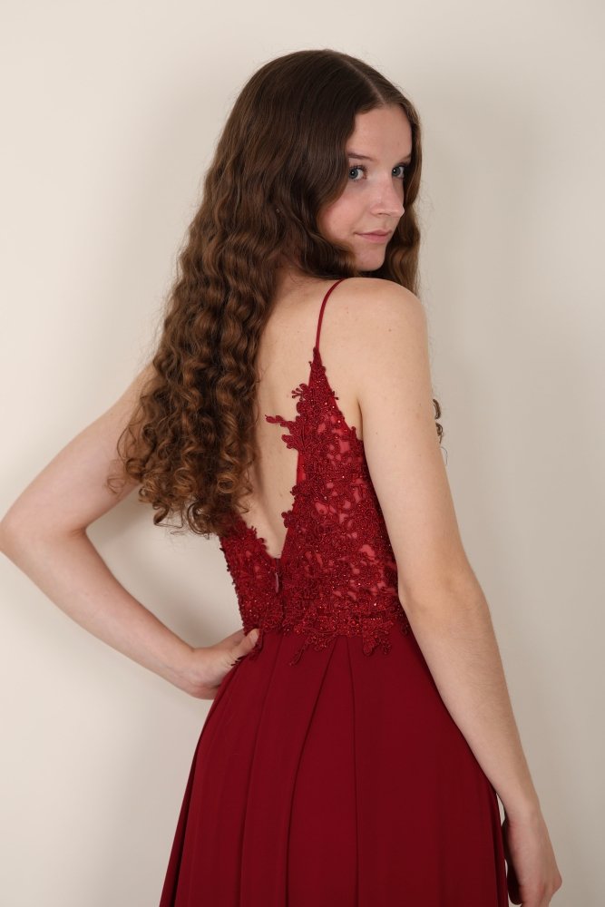 elegantes Ballkleid, bordeaux - Dein Kleiderladen