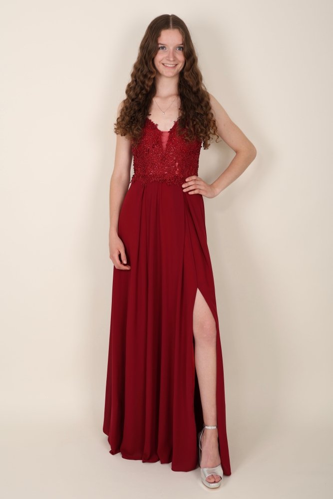 elegantes Ballkleid, bordeaux - Dein Kleiderladen