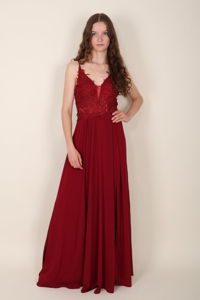 elegantes Ballkleid, bordeaux - Dein Kleiderladen