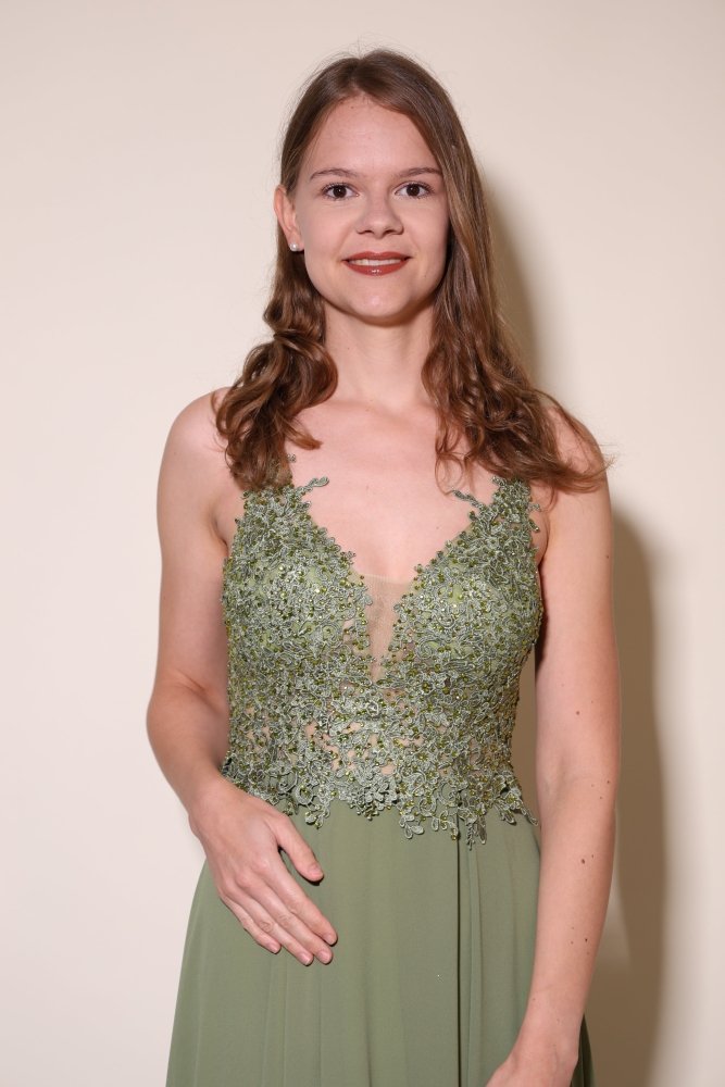 elegantes Ballkleid, oliv - Dein Kleiderladen