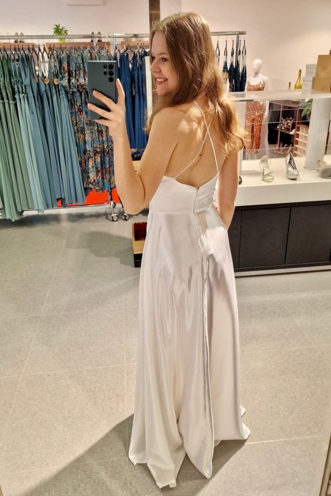 elegantes Brautkleid aus Satin, weiß - Dein Kleiderladen