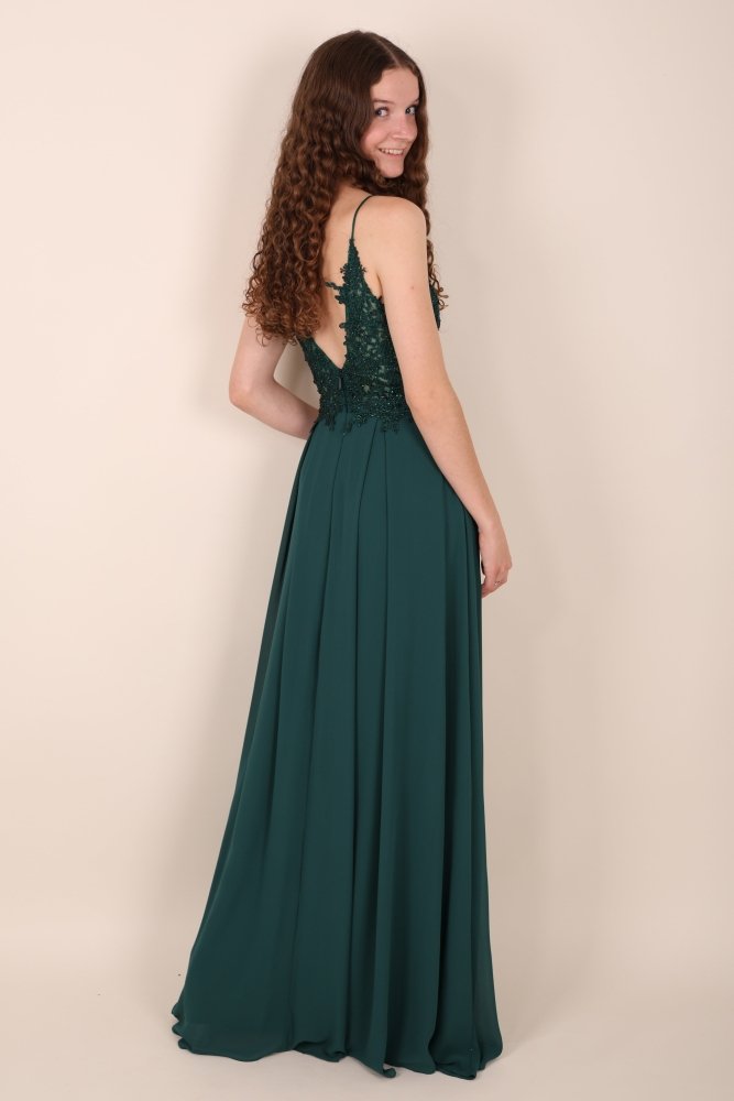 elegantes Ballkleid, dunkelgrün - Dein Kleiderladen