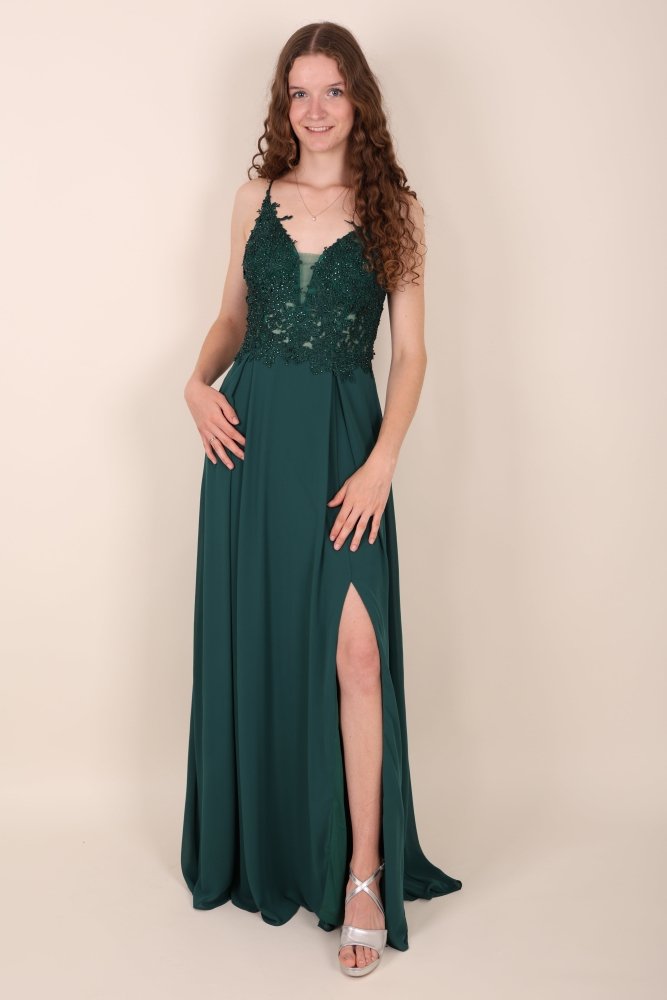 elegantes Ballkleid, dunkelgrün - Dein Kleiderladen