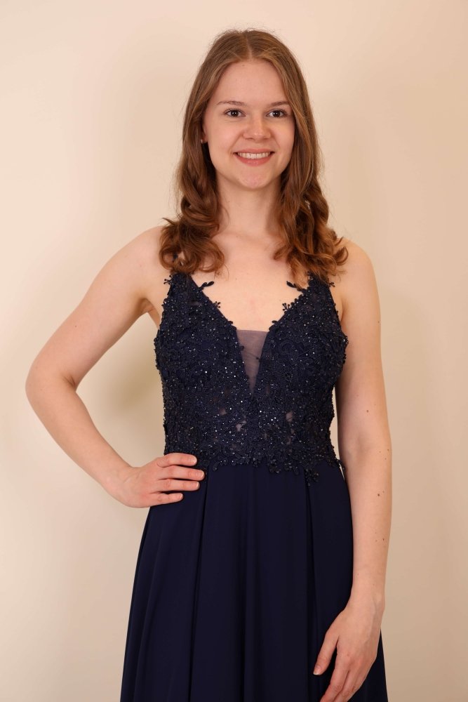 elegantes Ballkleid, marineblau - Dein Kleiderladen