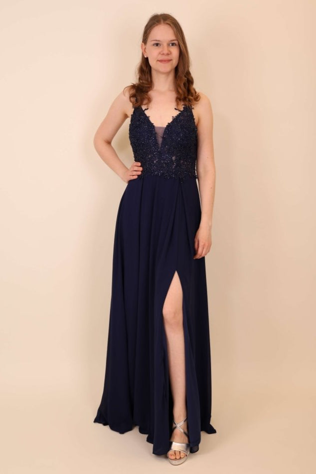 elegantes Ballkleid, marineblau - Dein Kleiderladen