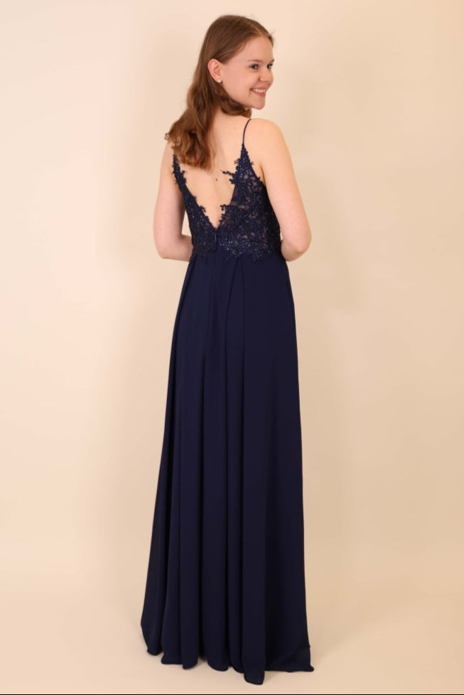 elegantes Ballkleid, marineblau - Dein Kleiderladen