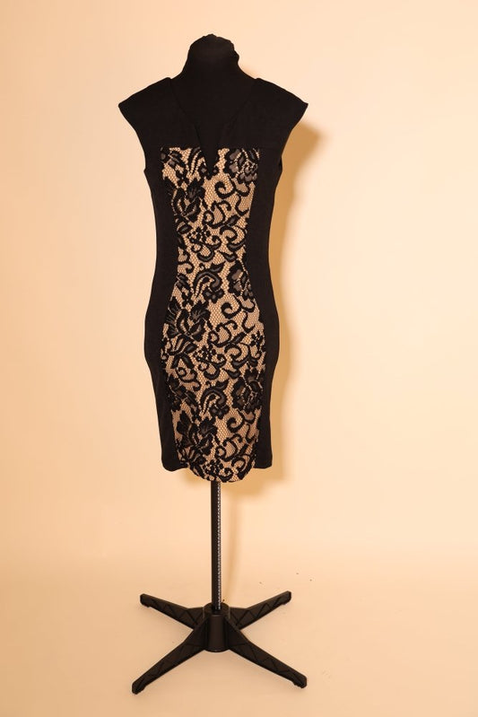 Enges Second Hand Etuikleid mit breiten Trägern, schwarz - Dein Kleiderladen