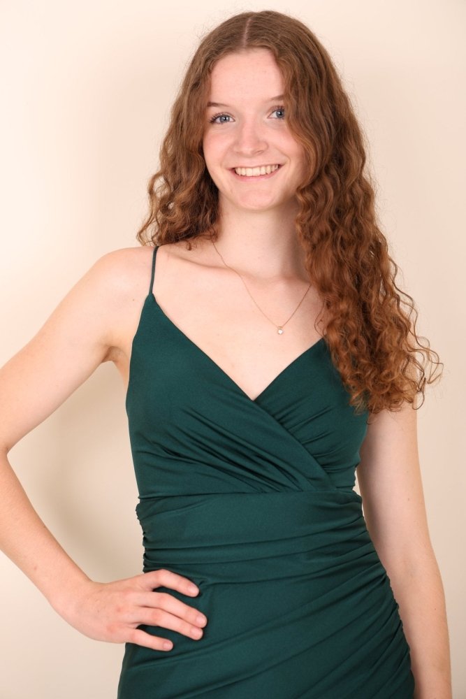 figurbetontes Ballkleid, dunkelgrün - Dein Kleiderladen
