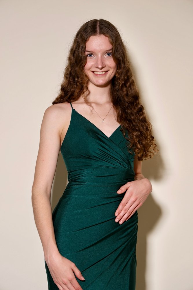 figurbetontes Ballkleid, dunkelgrün - Dein Kleiderladen