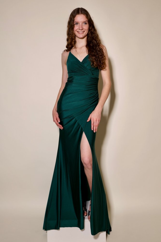 figurbetontes Ballkleid, dunkelgrün - Dein Kleiderladen