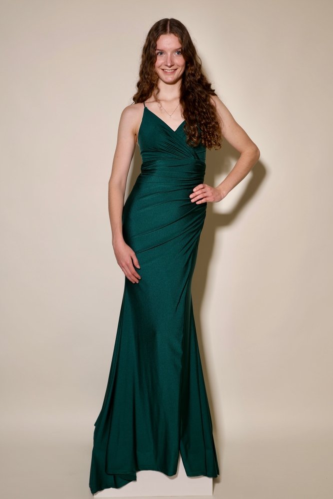 figurbetontes Ballkleid, dunkelgrün - Dein Kleiderladen