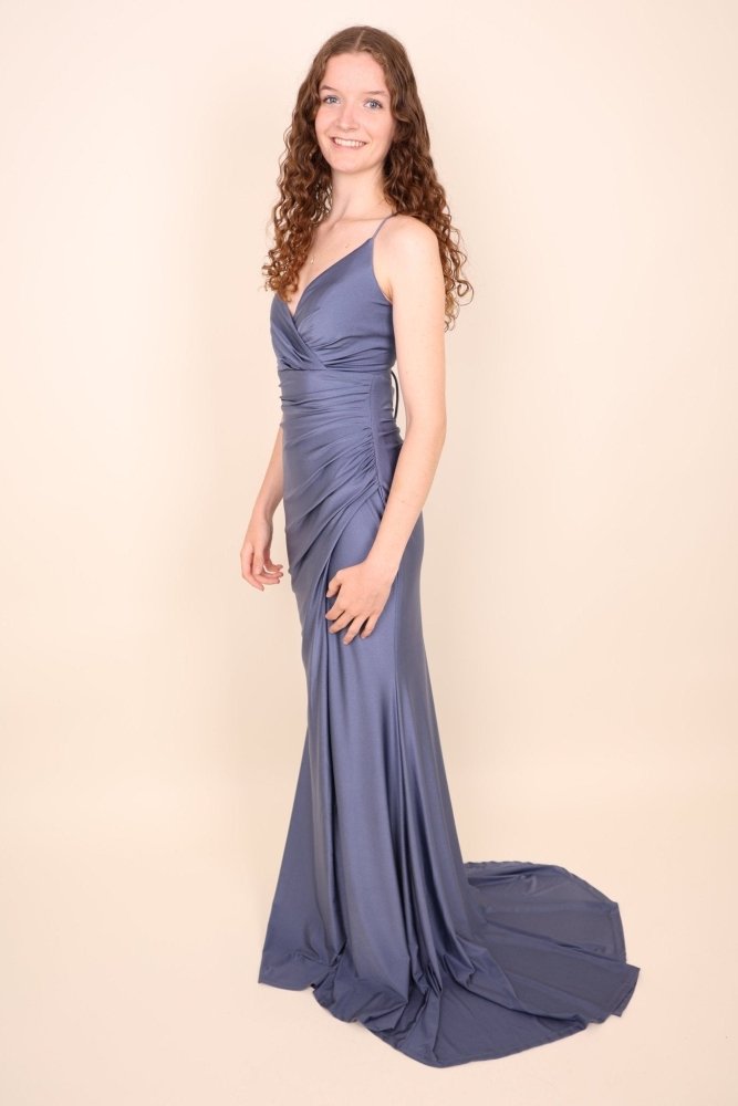 figurbetontes Ballkleid, hellblau - Dein Kleiderladen