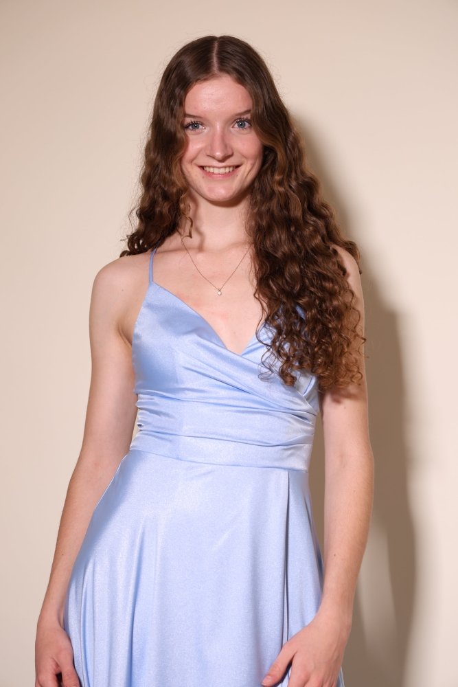 Glitzer Schnürkleid, hellblau - Dein Kleiderladen
