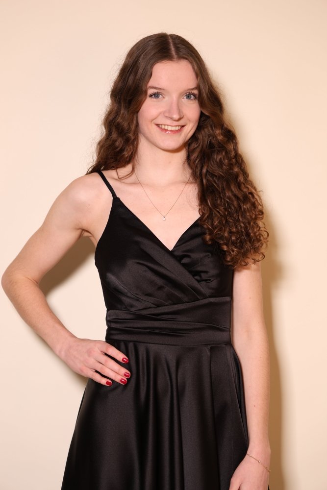 Midi Satin - Abendkleid mit Spaghettiträgern, schwarz - Dein Kleiderladen