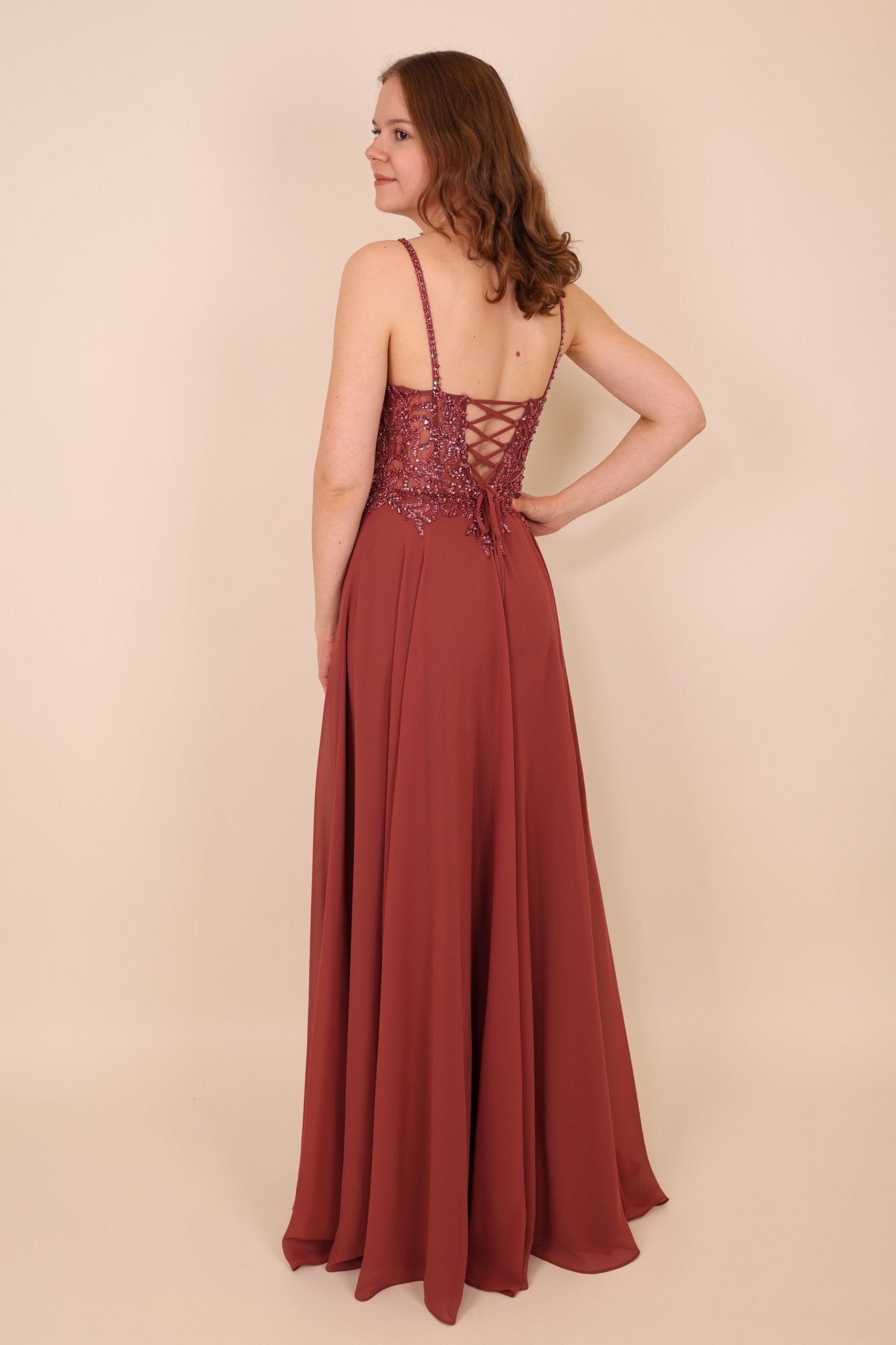 NUR VOR ORT: Abendkleid Annabell, terracotta - Dein Kleiderladen