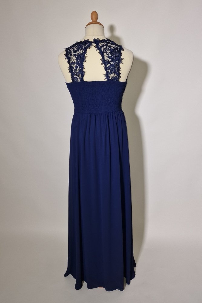 Plus Size Abendkleid mit Spitze, dunkelblau - Dein Kleiderladen