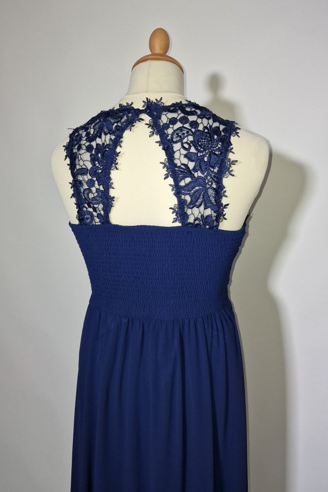 Plus Size Abendkleid mit Spitze, dunkelblau - Dein Kleiderladen