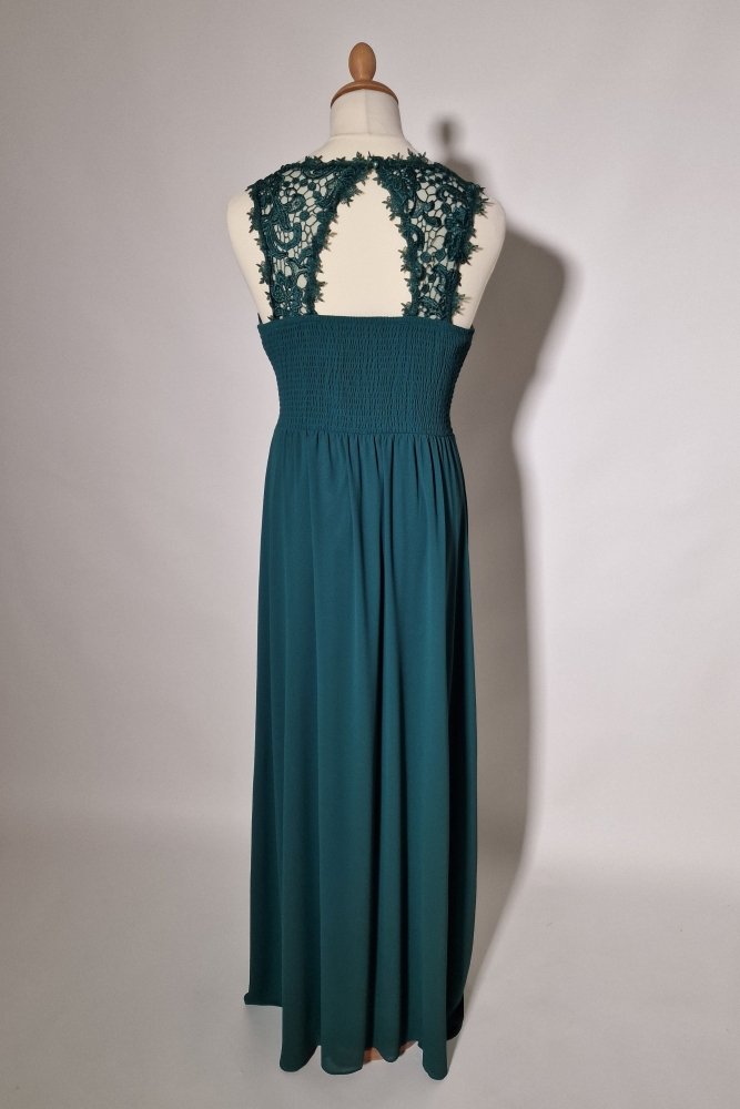 Plus Size Abendkleid mit Spitze, dunkelgrün - Dein Kleiderladen