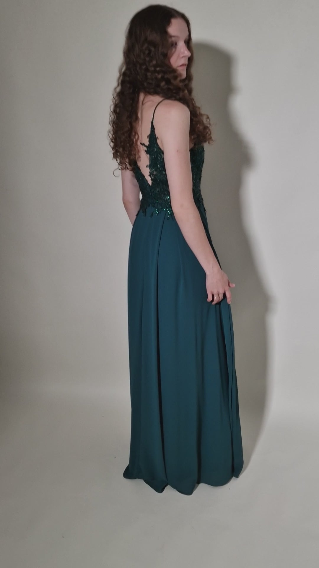 elegantes Ballkleid, dunkelgrün - Dein Kleiderladen