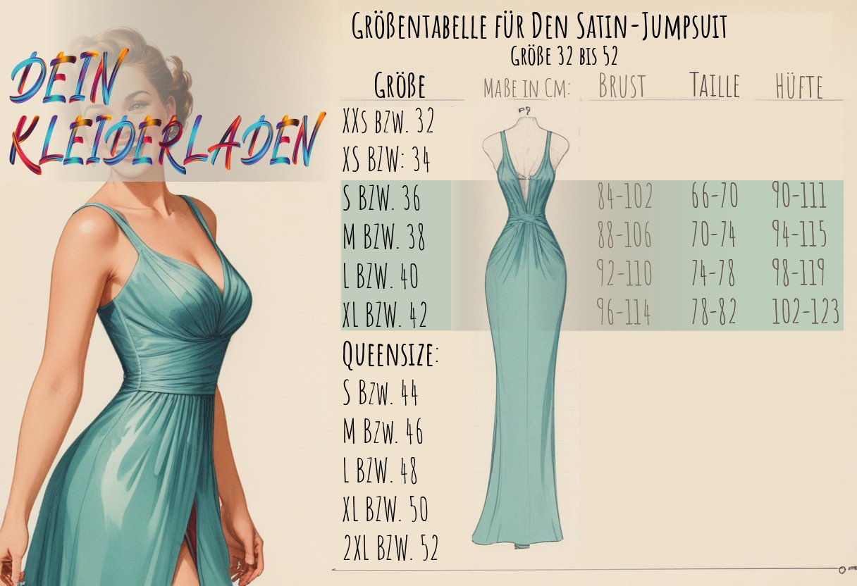 Satin - Jumpsuit royalblau - Dein Kleiderladen