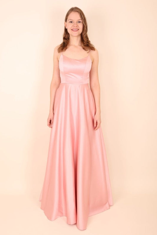 Satinkleid mit Tüll, rosa - Dein Kleiderladen