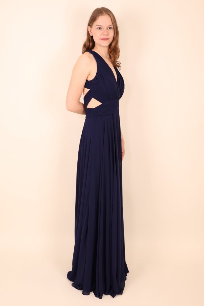 schlichtes Abendkleid, dunkelblau - Dein Kleiderladen
