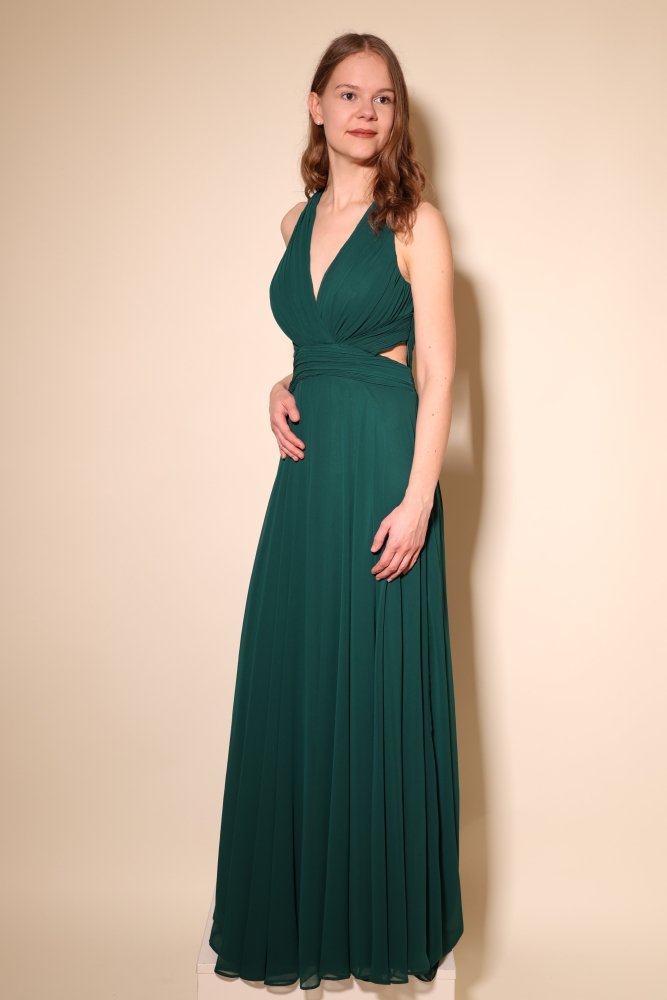 schlichtes Abendkleid, dunkelgrün - Dein Kleiderladen