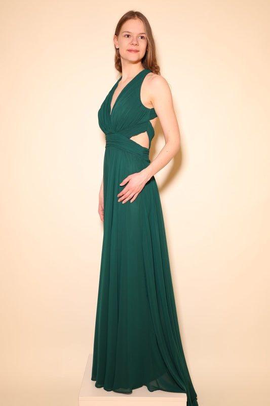 schlichtes Abendkleid, dunkelgrün - Dein Kleiderladen