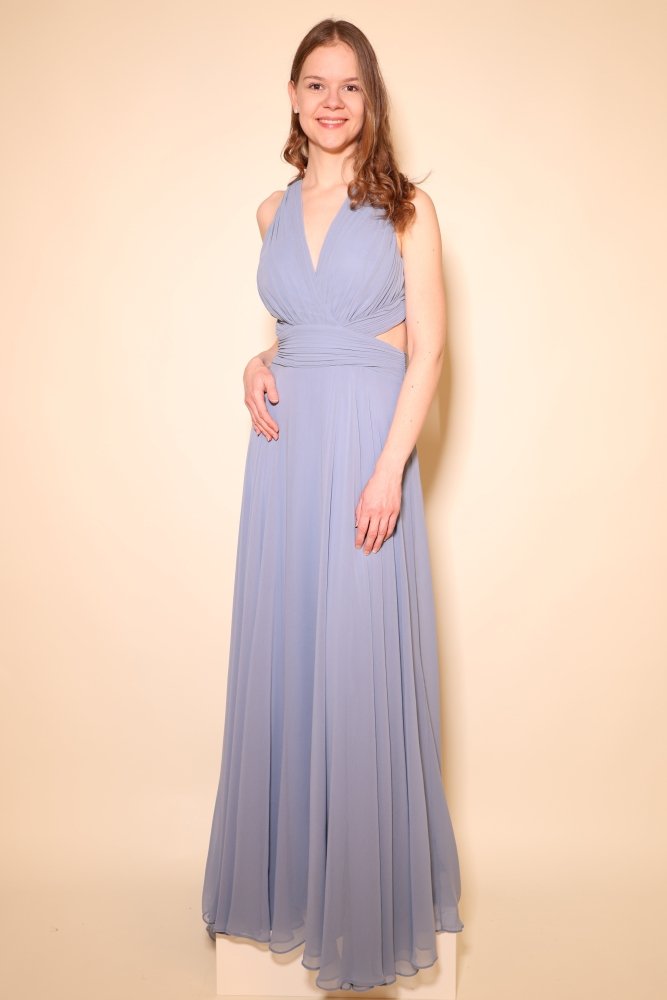 schlichtes Abendkleid, graublau - Dein Kleiderladen