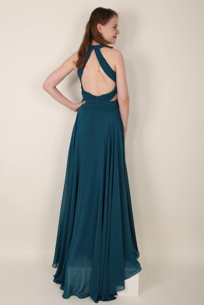 schlichtes Abendkleid, petrol - Dein Kleiderladen