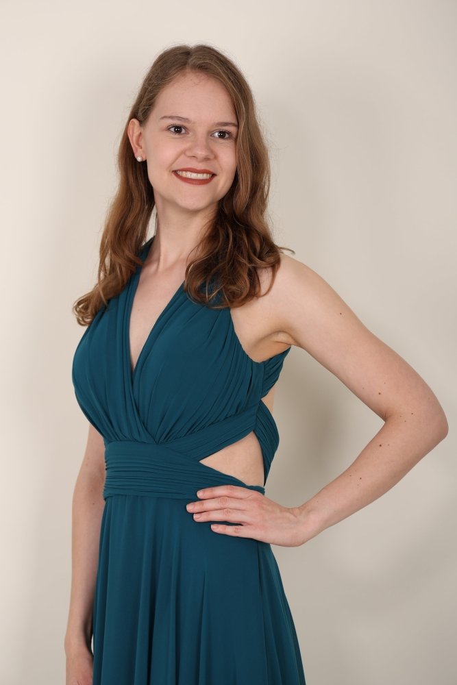 schlichtes Abendkleid, petrol - Dein Kleiderladen