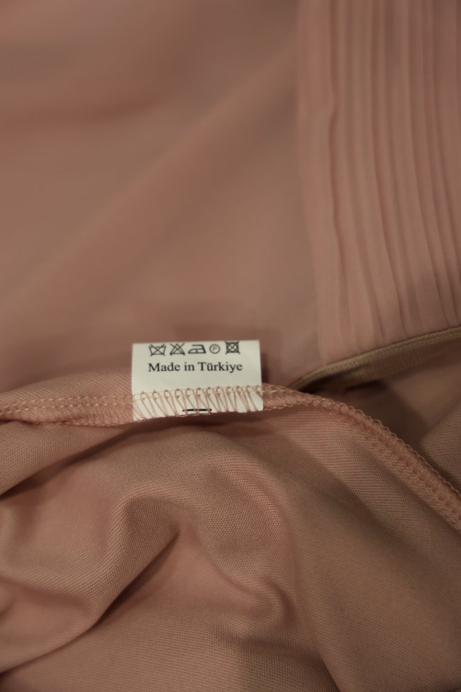 Second Hand Chiffonkleid mit langem Ärmlen und Rückenschnürung, rosa - Dein Kleiderladen