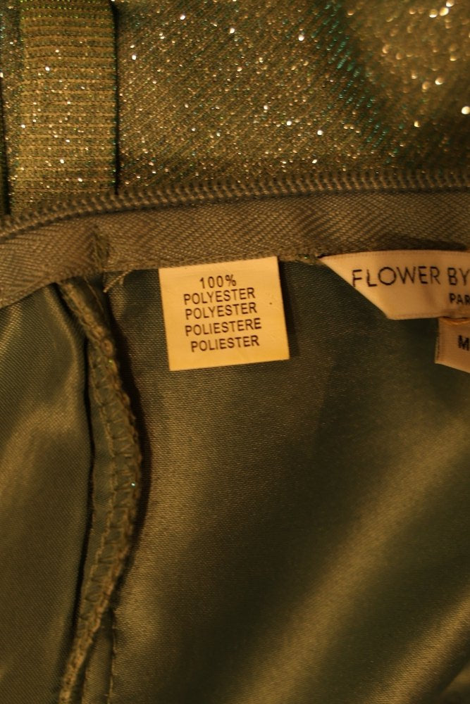 Second Hand Glitzernes Abendkleid mit V - Ausschnitt und leicht ausgestelltem Rock, mint - Dein Kleiderladen