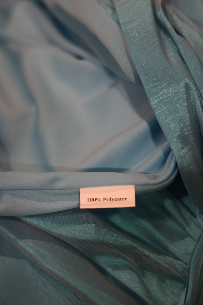 Second - Hand Satin - Tüllkleid mit Herzausschnitt und Schlitz, türkis - Dein Kleiderladen