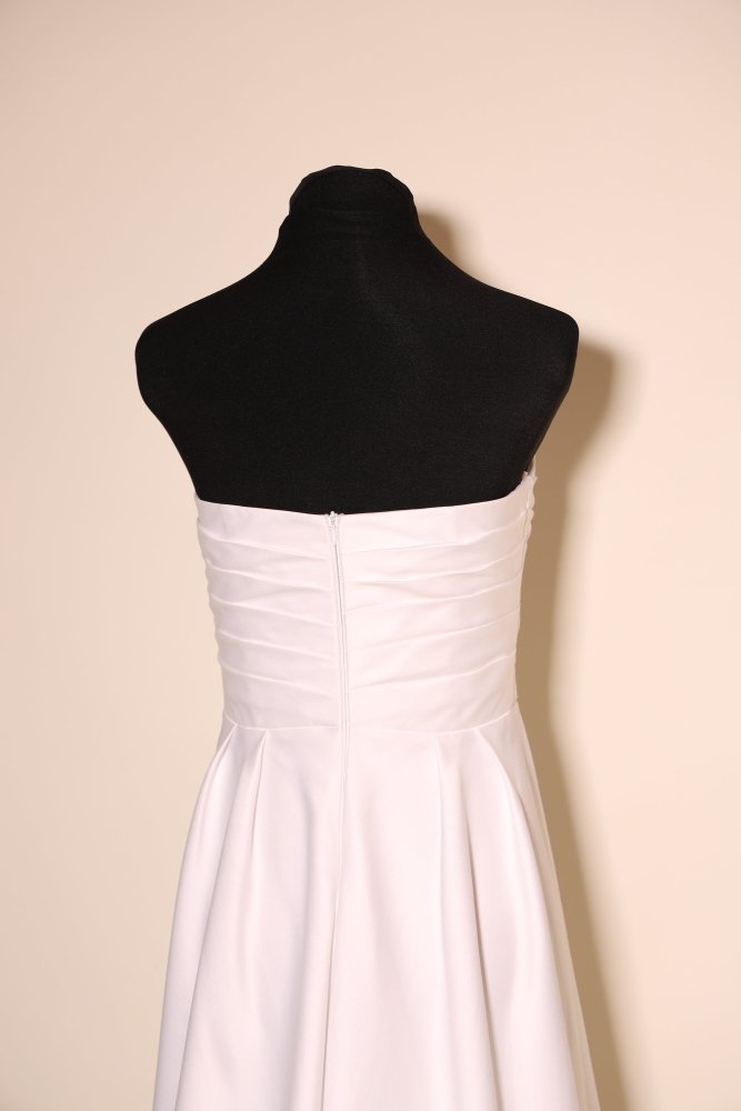 Second Hand schlichtes trägerloses Brautkleid in A - Linie, weiß - Dein Kleiderladen