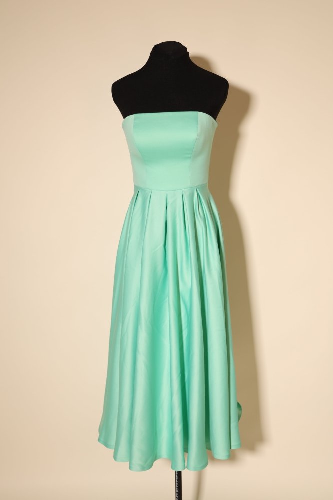 Second Hand trägerloses Midikleid mit Schnür - Rückenteil, mint - Dein Kleiderladen