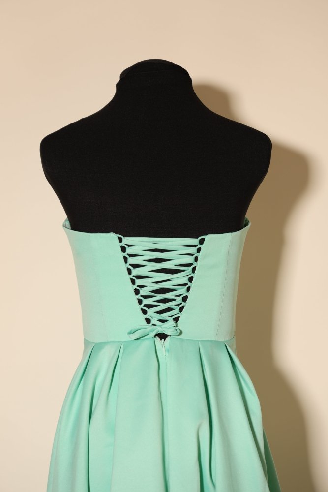 Second Hand trägerloses Midikleid mit Schnür - Rückenteil, mint - Dein Kleiderladen