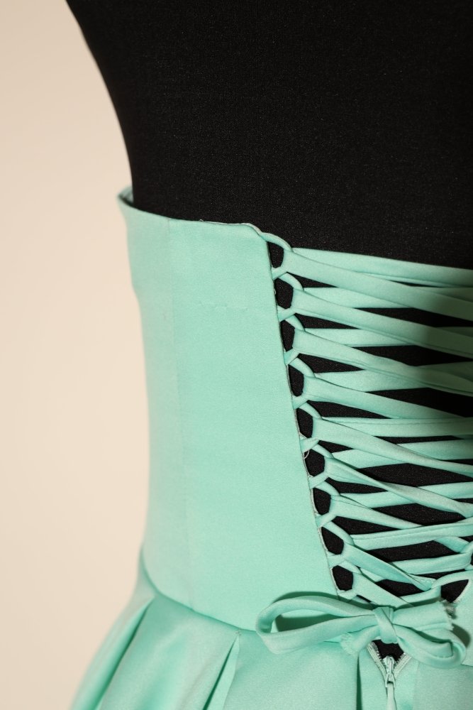 Second Hand trägerloses Midikleid mit Schnür - Rückenteil, mint - Dein Kleiderladen